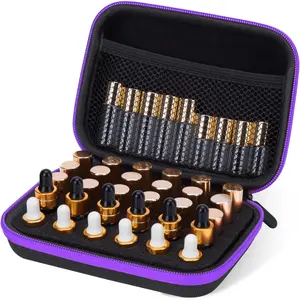💜 Purple 30-Slot Essential Oil Case  Hard Shell Storage for 1-3ML Roller Bottles & Peptide Vials✨(Only case)