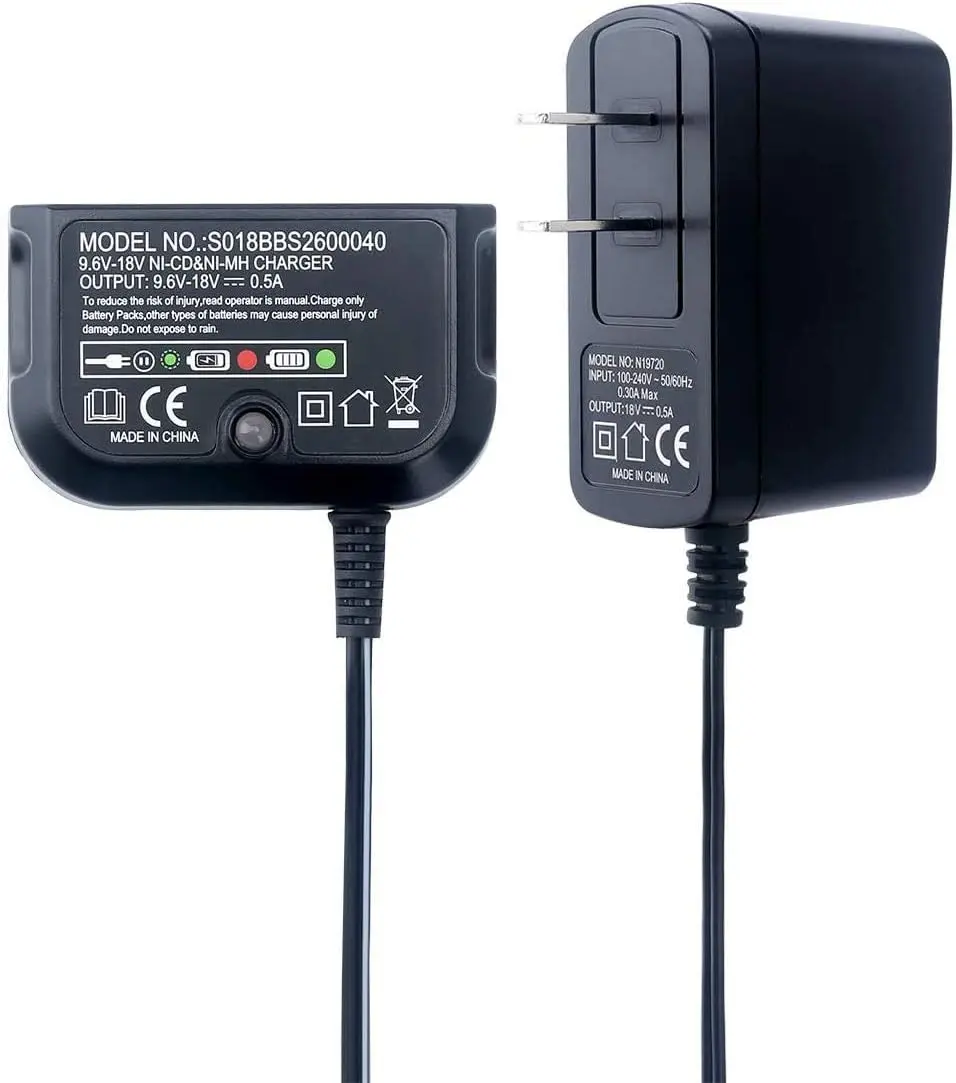Replace of Black and Decker 18V  Charger 90556254-01 9.6V-18V NiCad & NiMh  HPB12 FS12B HPB14 FSB14 HPB18 HPB18-OPE FSB18 HPB96 FSB96