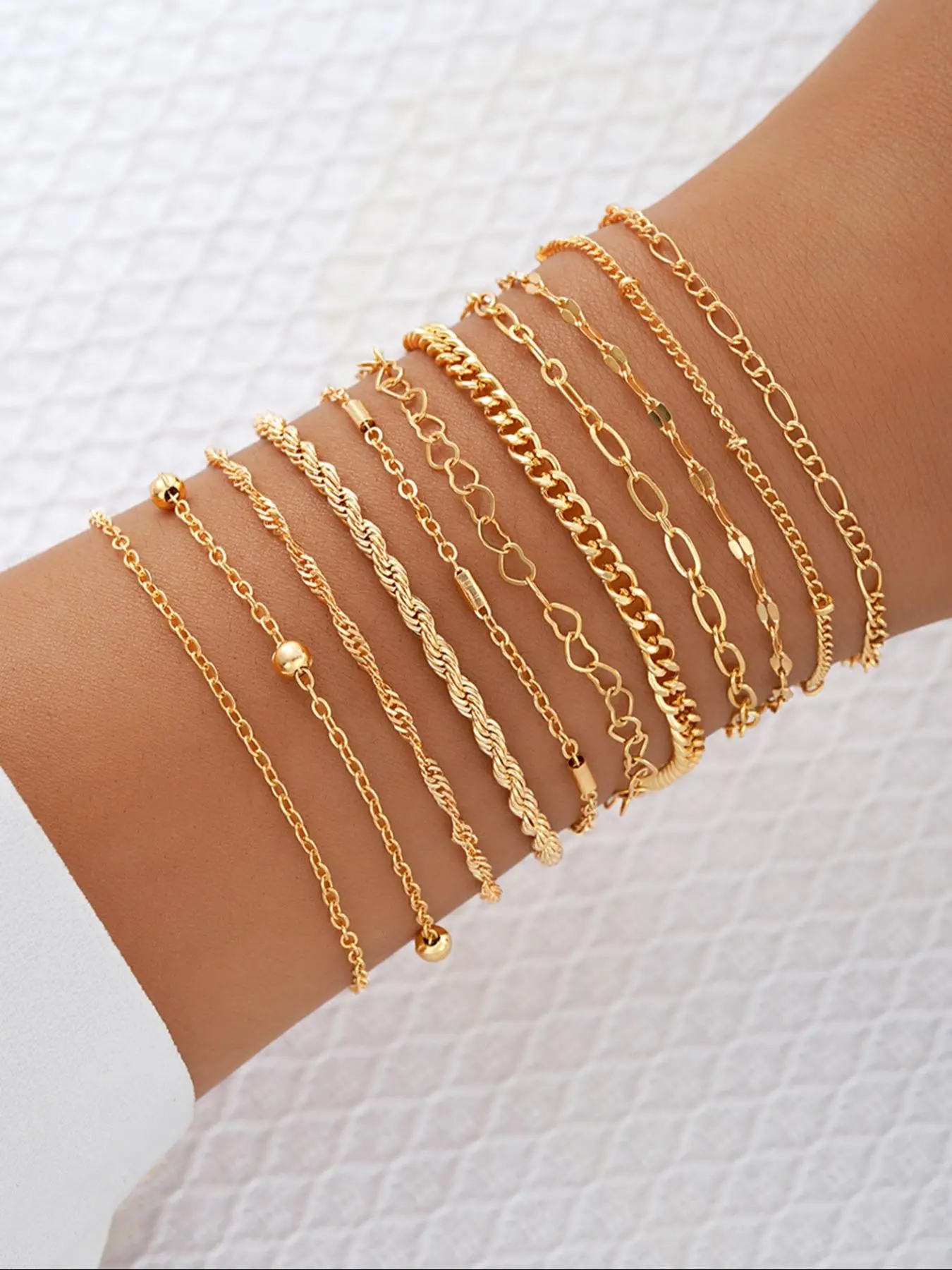 Women's Elegant Chain Bracelet Set, Fashion Jewelry for Party, Daily Clothing Decor, Trendy All-match & Exquisite Jewelry for Birthday Gift, Trendy Fa