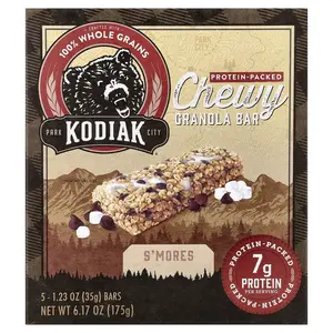 Kodiak Cakes Chewy Granola Bars, S'mores, 5 Bars, 1.23 oz (35 g) Each