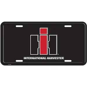 International Harvester Black 6in x 12in License Plate Sign-1907