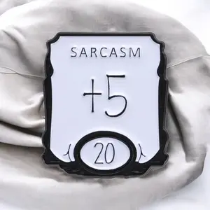 Sarcasm +5 Funny Enamel Pin – DnD Style Nerdy Gift for Gamers, Dungeon Masters & RPG Fans