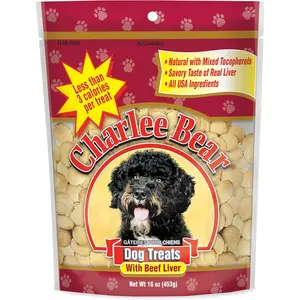 Charlee Bear Original Crunch Dog Treats, Beef Liver, 16 Ounce Resealable Bag, Low Calorie Training Treats For Dogs, Limited Ingredient, Healthy, Crunchy Dog Snacks, Made in USA