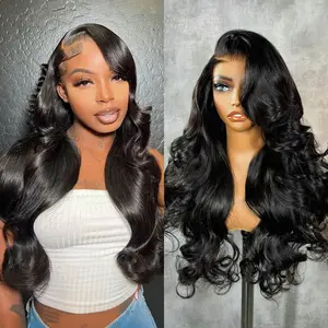 OQ HAIR Side Part Layer Cut Body Wave 7x5 Lace Front Wig Huamn Hair Pre Cut Pre Plucked Hairline Put It Go Glueless Wig