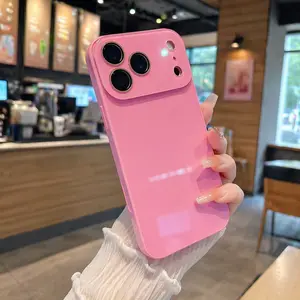 Slim Fit Durable Stylish Shockproof Cellphone Case, Luxury Crystal Texture Skin-Feeling Solid Color Smartphone Cover for iPhone 13/14/15/16/17 Pro Max Series, Essential Mobile Phone Accessory