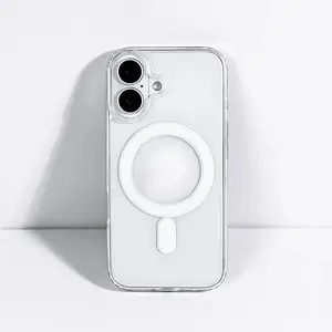Compatible with iPhone17ProMax 14/13/16/15 /12 Simple magnetic suction case, transparent shockproof ultra-thin phone case-M6-52612