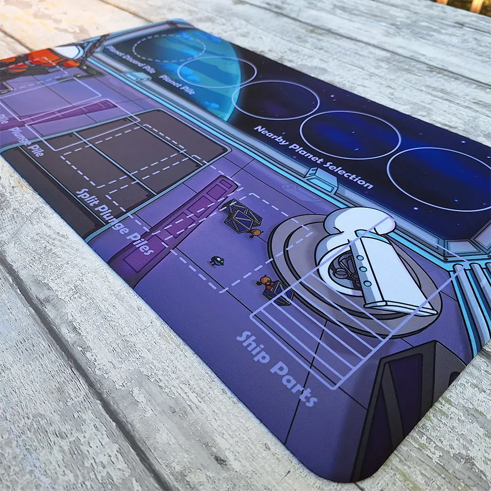 Butts in Space: Plungers and Planets Playmat - 14" x 24" Neoprene Game Mat