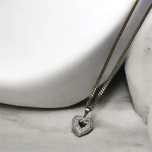Open heart diamond necklace