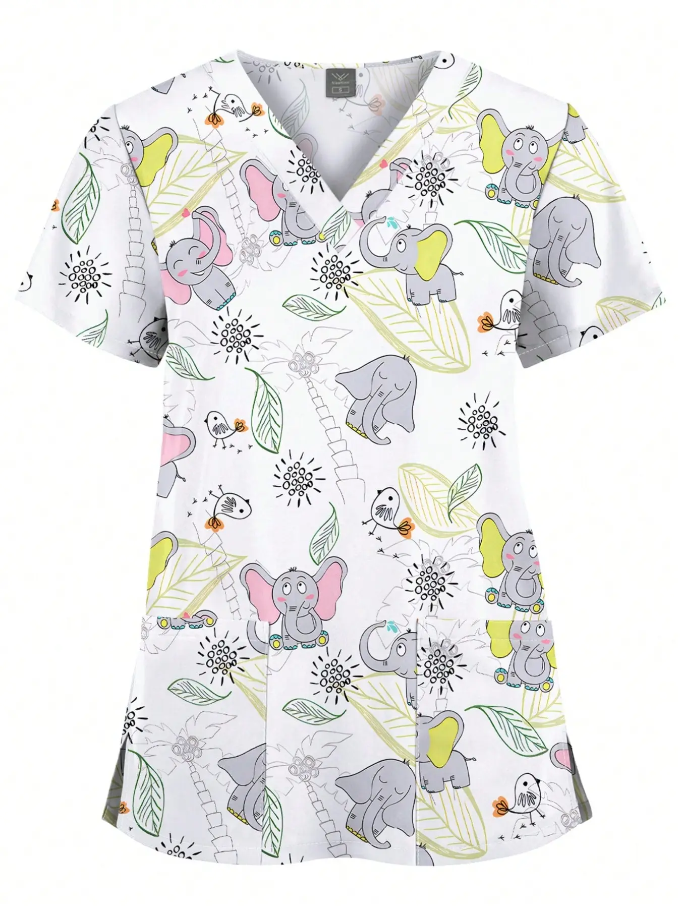 Hospital Nursing Fashion Casual Scrub Uniform Top Workwear Printed High-Quality Doctor Surgical Women Hospital Accessories Pediatric Clinical Tops Womenswear Medical Scrubs