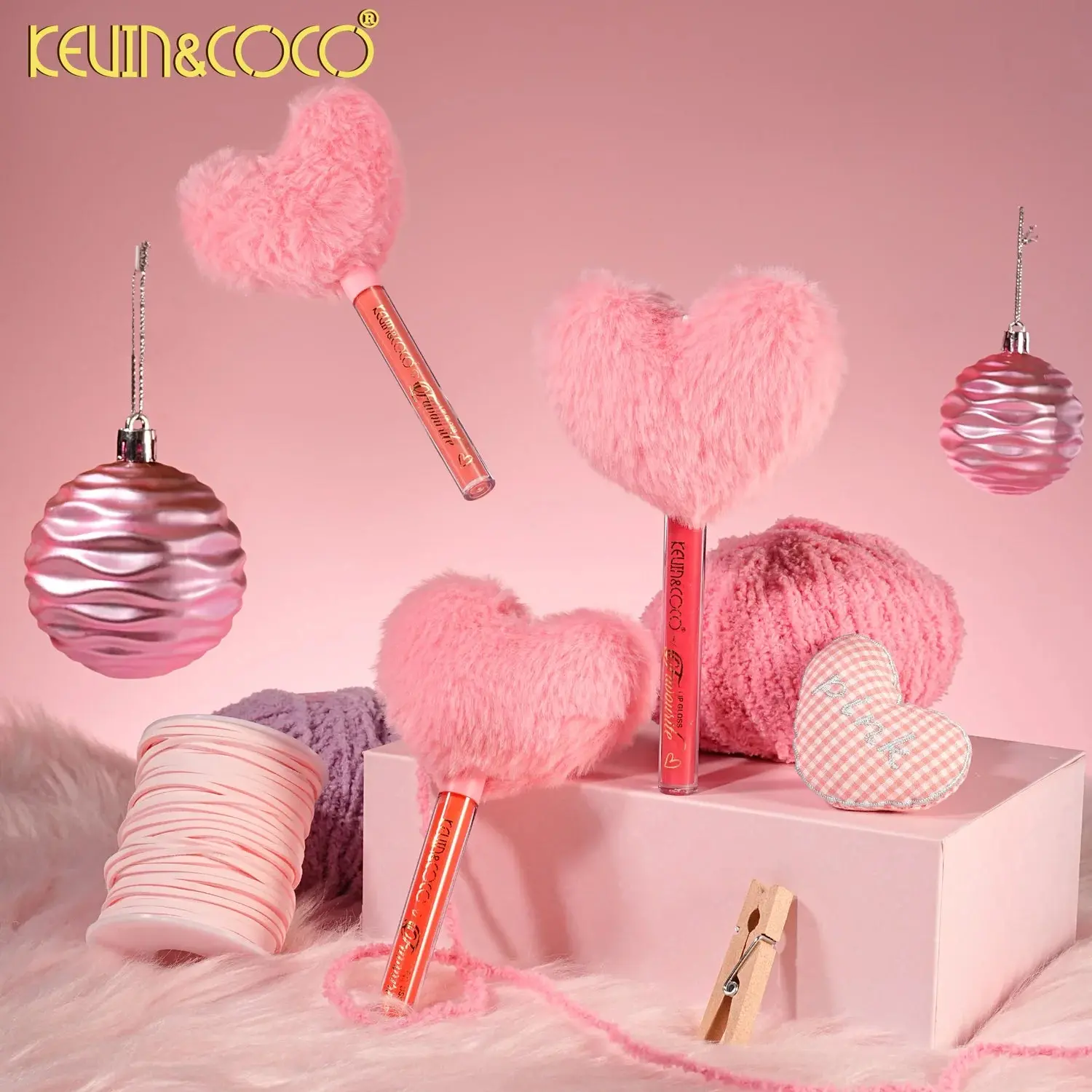 KEVIN & COCO - Fuzzy Heart Lip Gloss (Various)
