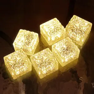 HOFLYW 6 Pack Solar Brick Lights Landscape Path Light Garden Decoration Yard Paver Road Lighting Recessed Paver for Garden, Pathway, Patio, Walkway Decor