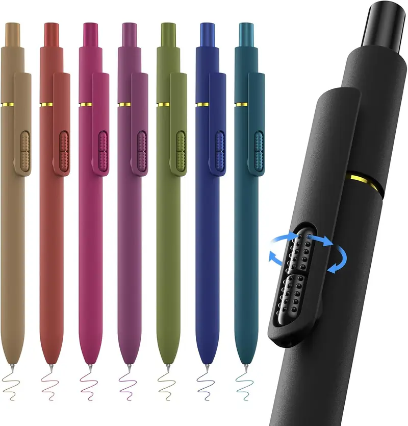 Colorful Gel Pens - 8 Pcs Colored Ink Pens Coloring | 0.7MM Smooth Writing Medium Point - Quick Drying Retractable Colored Pen for Journaling Note Taking