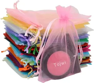 50Pcs Organza Bags-Mix Color 3.54''X4.33''(9X11Cm) Satin Drawstring Organza Pouch Wedding Party Favor Gift Bag Jewelry Watch Bags