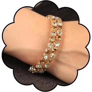 Rhinestone Cuff Bracelet Layered  Bangle Adjustable Chunky Wrist Arm Cuff Bridal Wedding Festival Prom Party Costume Statement Accessories