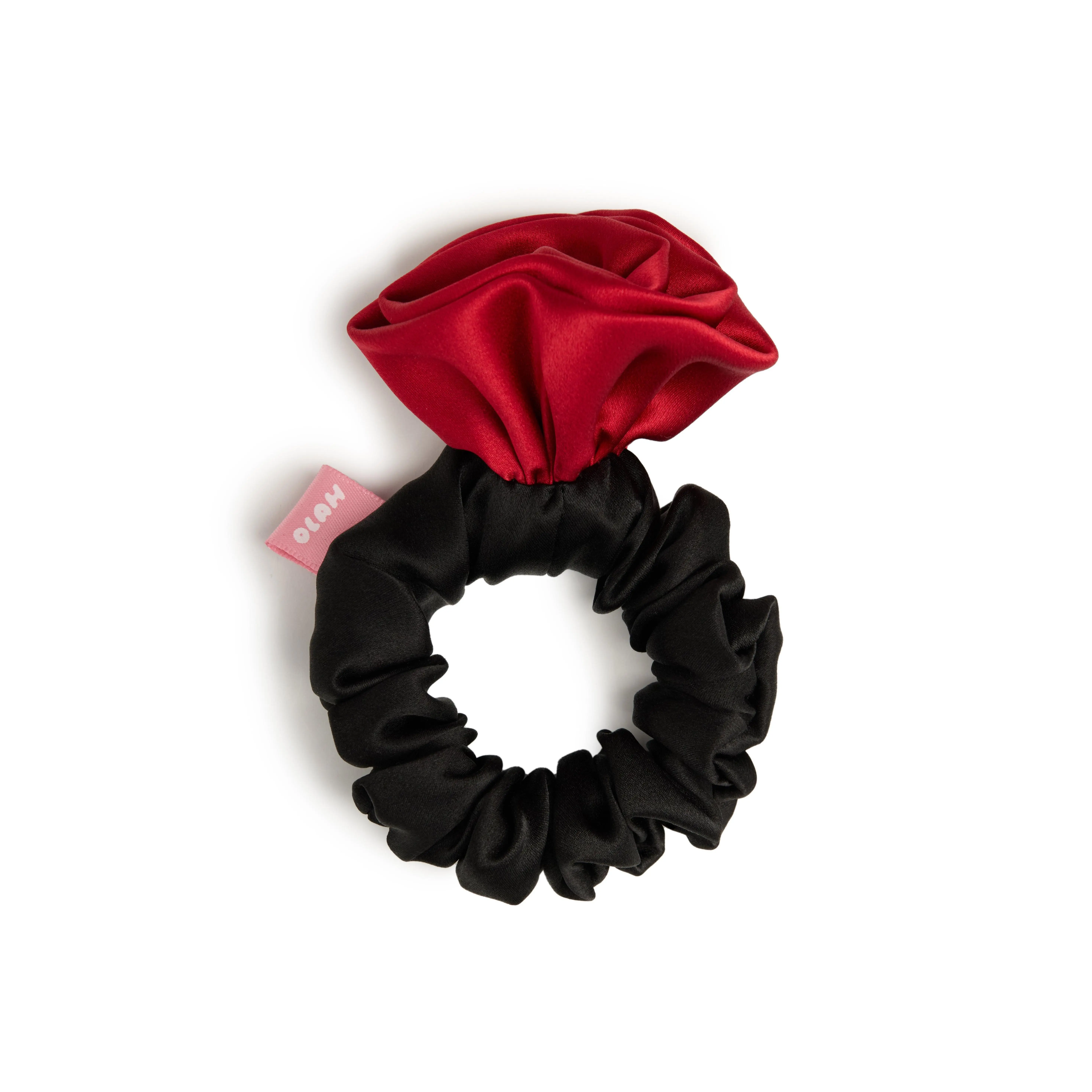 La Frida Rosa Silk Scrunchie - Red