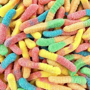 Sour Gummy Worms | 1 Pound Bag of Neon Gummy Worms Candy | Classic Sanded Gummies for Parties, Goodie Bags, Snacking & Candy Buffets | Assorted Fruit Flavors