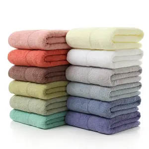 Cotton Bath Towel Set, 3-Piece Solid Color, Soft Absorbent Quick-Dry Hotel Quality Towels