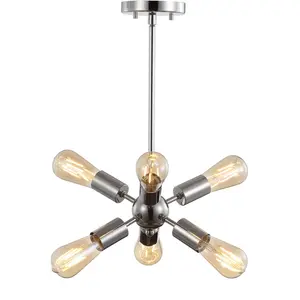 JONATHAN Y Jobs 17.5" Sputnik Metal LED Chandelier JONATHAN Y Jobs 17.5" Sputnik Metal LED Chandelier