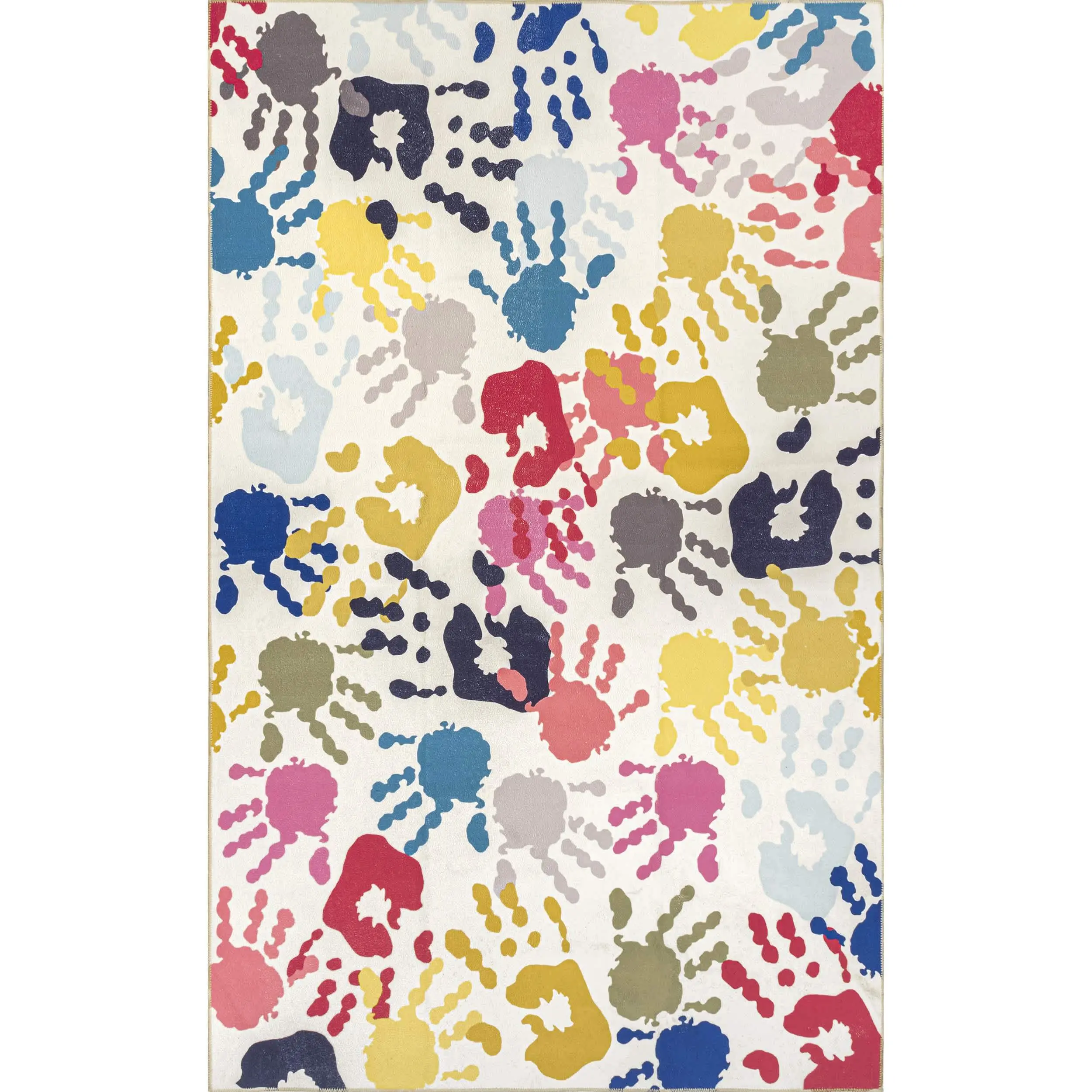 Pinkie Machine Washable Handprint Kids Area Rug
