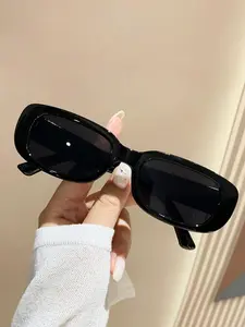 Square Frame Design Glasses, 1 Pair Simple Summer Beach Glasses for Women and Men, Fashion Glasses for Outdoor Sports or Daily Use, Travel Accessories