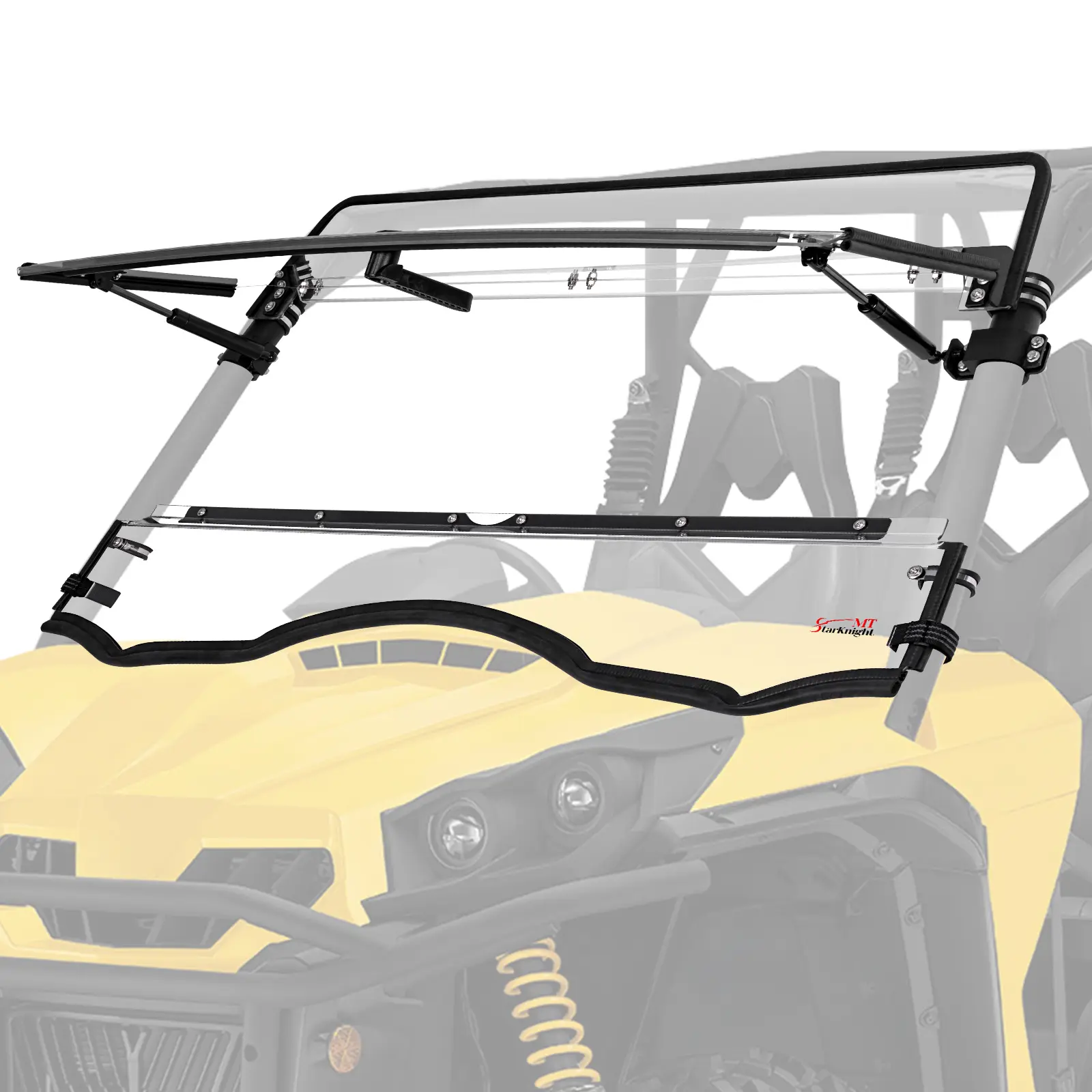 StarknightMT 2-in-1 Flip Polycarbonate Front Windshield for 2011-2020 Can-Am Commander UTV 800 1000/Max, Hard Coated, Scratch Resistant, with All-Around Sealing Gasket, Front Windshield Sunshade, Trail Riding