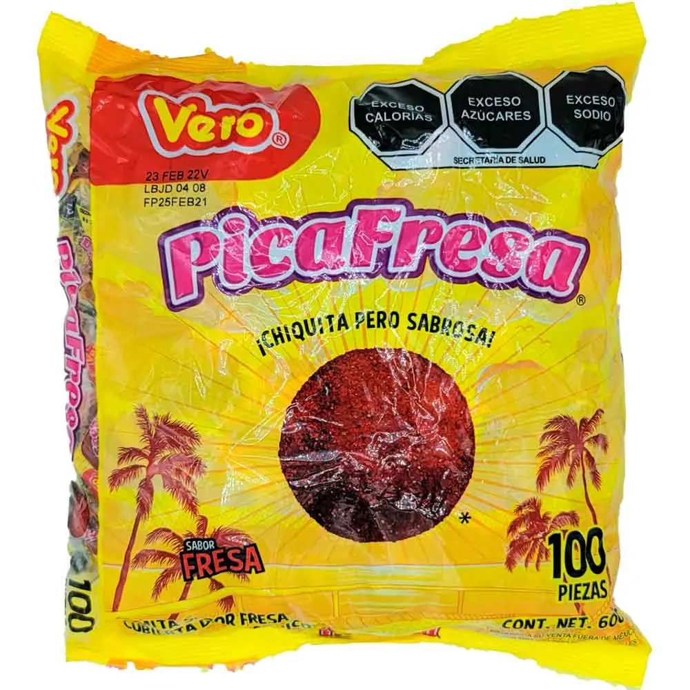 Pica Fresa - Sweet & Spicy Strawberry Mexican Candy - 100-Pieces Pack