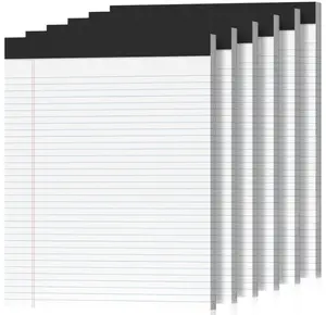 6 Pack Legal Pads 8.5 x 11 College Ruled 300 Sheets Note Pads 8.5 x 11 Notepads Perforated Writing Pads 8.5 x 11 Pads of Paper Lined White Paper, 50 Sheets per Notebook for Office & School Supplies
