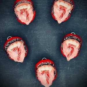 Red/black ombre vamp holiday pendant