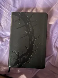 KJV Large Print Personal Size Reference Bible, Charcoal LeatherTouch Crown of Thorns, Indexed, KJV Holy Bible, Red Letter, Pure Cambridge Text, Presentation Page, Cross-References, Full-Color Maps Imitation Leather