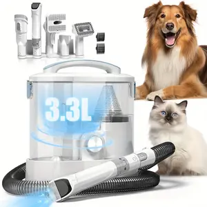 3.3L Large Capacity Pet Hair Vacuum and Dog Clipper Combo - Ultimate Multi-Purpose Dog Grooming Kit with Hair Dryer, 6 Versatile Grooming Tools for Dogs and Cats, Blue or Orange