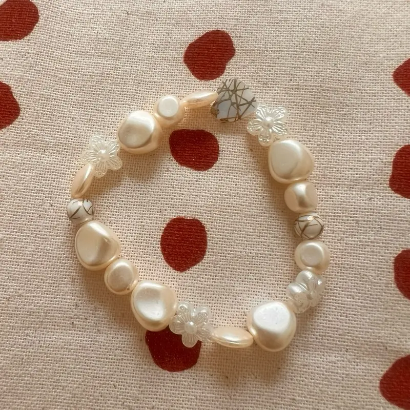 Handmade Beaded Anklet for Women - Colorful Beads & Charms, Fashionable Design, Durable Super-Stretchy Material, Versatile for Daily Wear