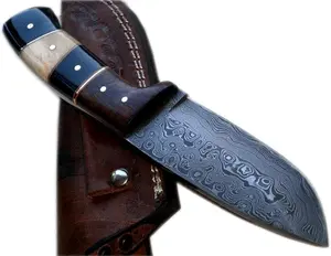 Handmade Damascus Steel Knife 8” –   Bone Handle | Non-Slip Grip Straight Back Utility Knife