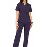 COZYSCRUBS Scrub Sets for Women, V-Neck Scrub Tops and Straight Leg Pants, Stretchy Fabric Medical Uniform, Slim, Polyester