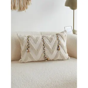 Chevron Tufted Lumbar Pillow