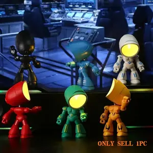 LED Mini Night Light, Ambient Night Lights, Cute Cartoon Robot Design Table Lamp, Home Decoration Lamp, Halloween Christmas Thanksgiving Gift, 1 Piece Pack