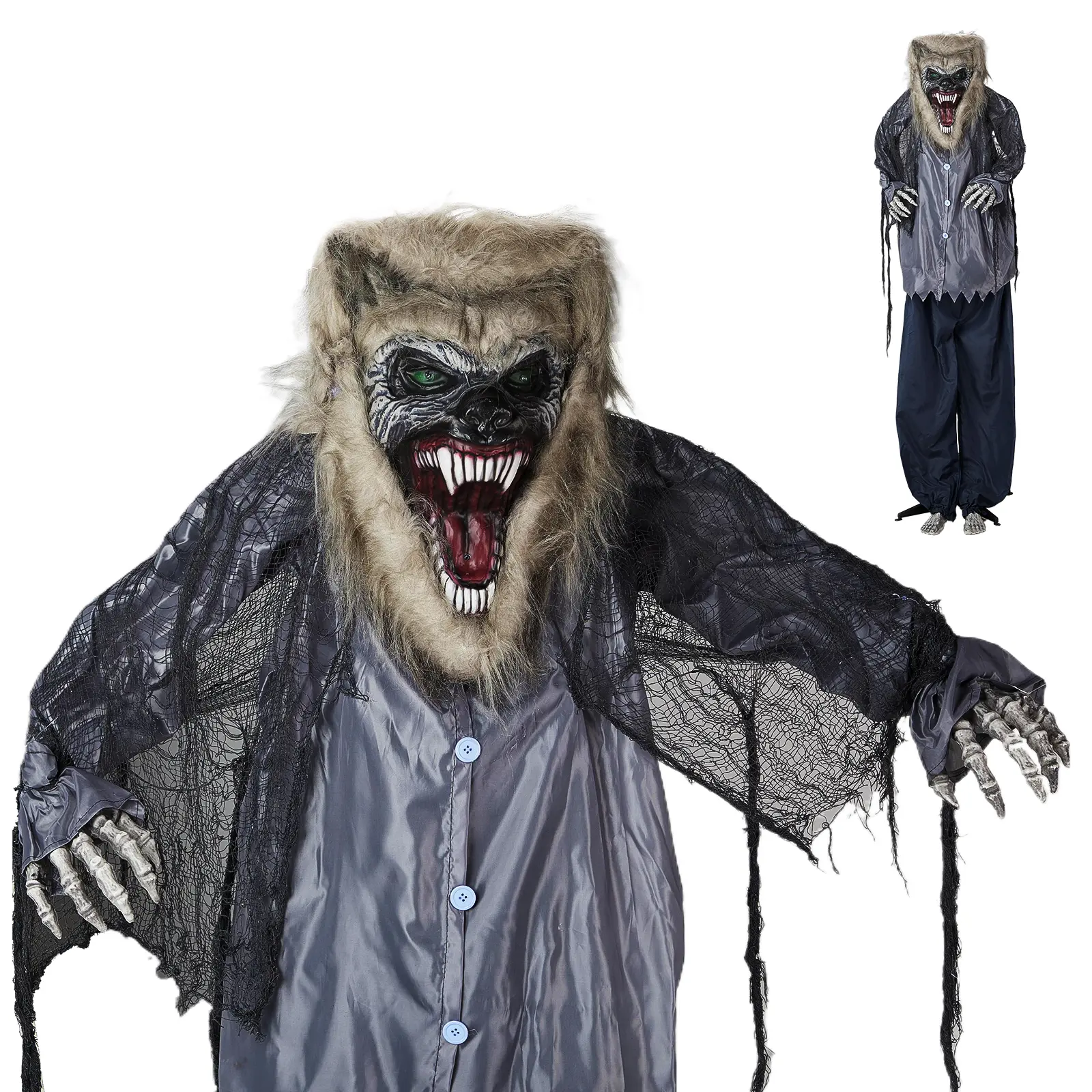 6.9ft Polyester & Metal Spooky Werewolf Standing Light Box, High-End Garden Decoration Halloween Prop with Insert Feature, Waterproof Outdoor Indoor Furniture Accessory, Friends