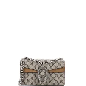 Pre-owned GUCCI Canvas Coated, Crystal, Metal Shoulder Bags Dionysus Bag GG Coated Canvas with Crystal Embellished Metal Small by Rebag