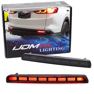 iJDMTOY Black-Out Smoked Lens Full LED Lower Bumper Reflector Lights For Honda 2023-up CR-V, Function as Tail (Rear Fog Lamps), Brake & Sequential Blink Turn Signal