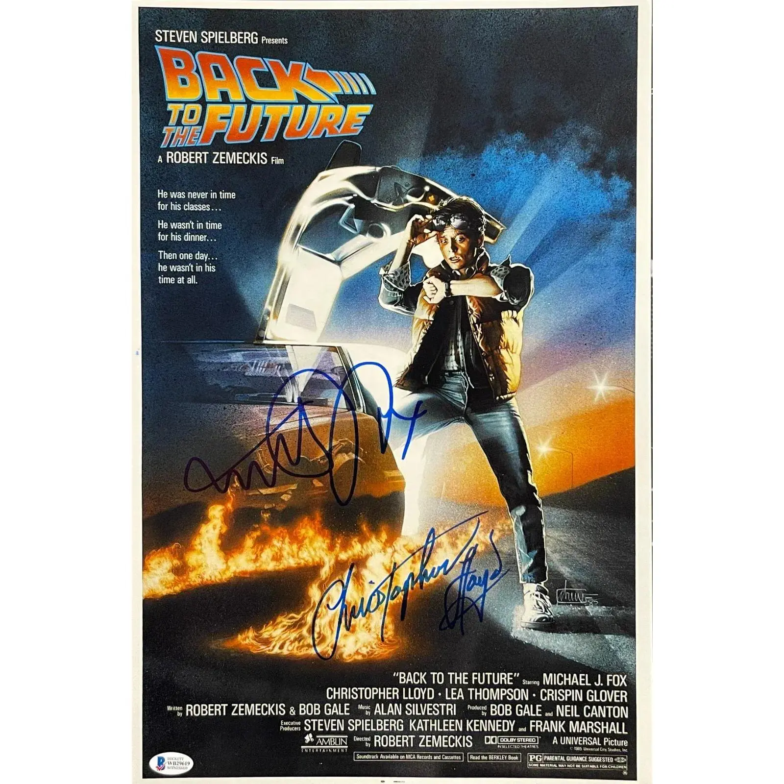 Michael J Fox & Christopher Lloyd Authentic Autographed 12x18 Photo Poster #5