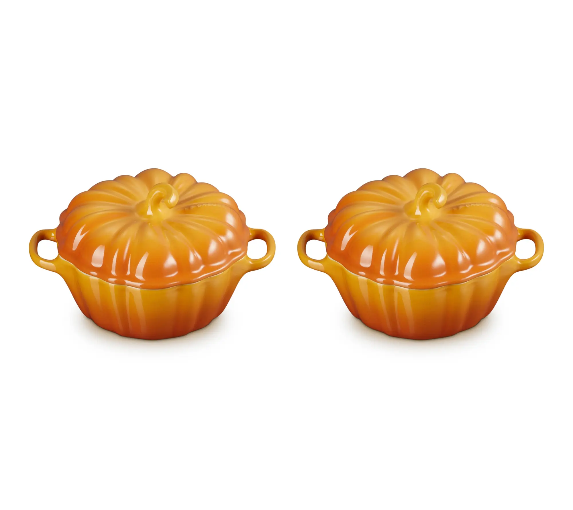 Le Creuset Set of (2) 12-oz Mini Pumpkin Cocottes