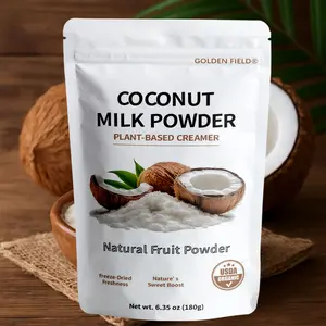 Golden Field 100% Coconut Milk Powder No Additives No Sugar Dairy-Free for Coffee Smoothies Baking Beverage 6.35 oz USDA Organic