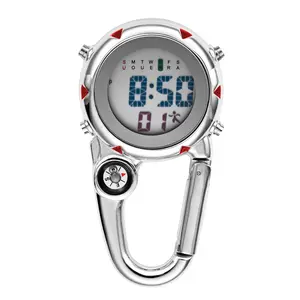 OIDEA Unisex Digital Display Compass Carabiner Clip Watch with Day, Date, and Alarm, 3ATM