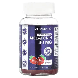 Vitamatic Melatonin Gummies, Natural Strawberry, 30 mg, 60 Gummies