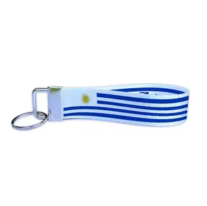 Uruguay Personalized Name Nylon Key Fob - Custom Wristlet Keychain