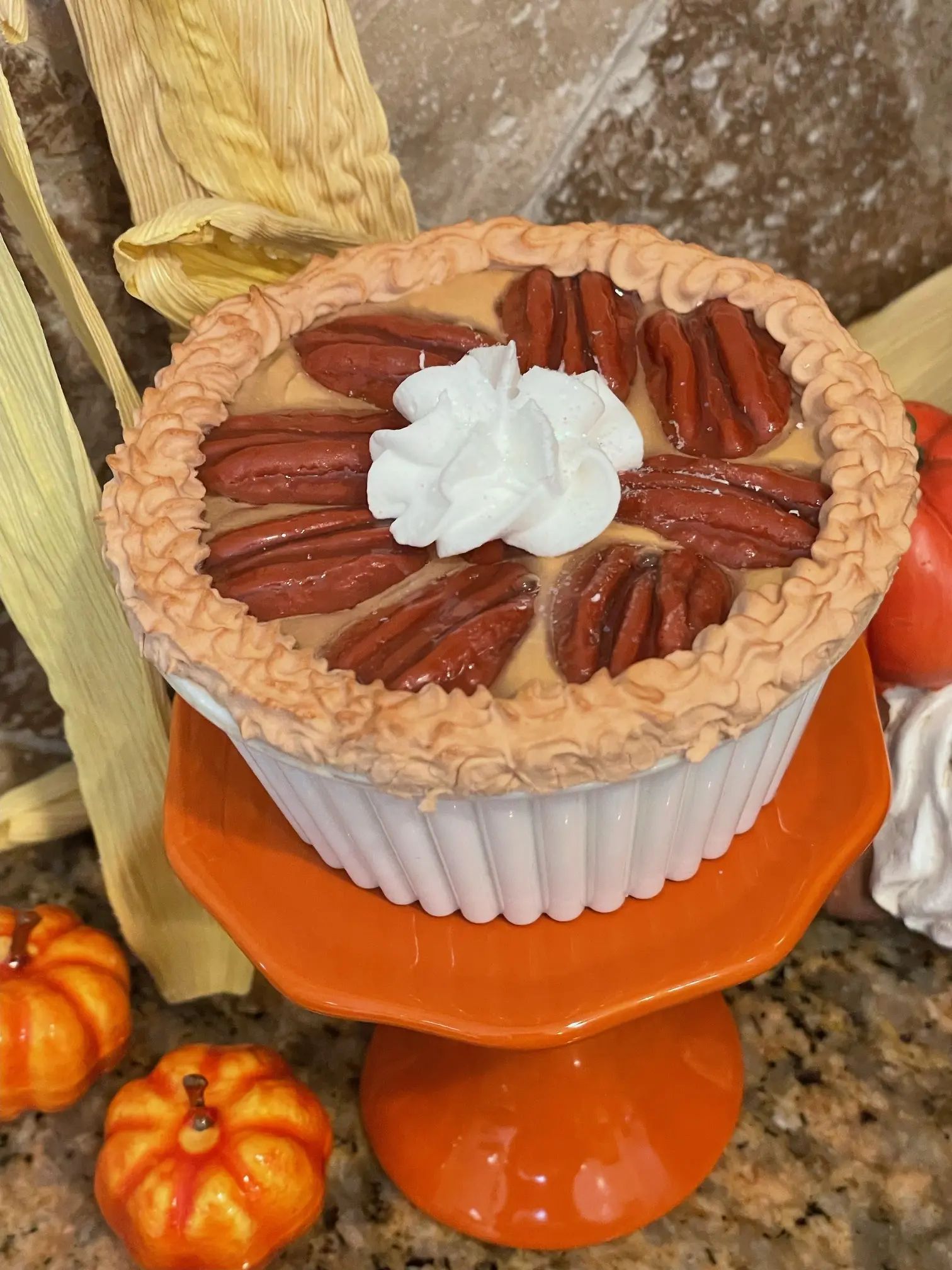 Happy Harvest Fall Mini Faux Pecan Pie   / Tier Tray Decor / Hostess gift / Fake Bake  Kitchen