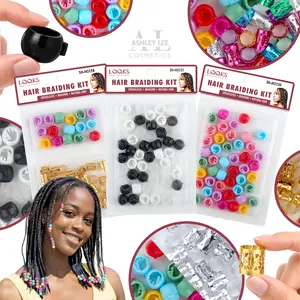 2 Pack Hair Braiding Kit – Mini Hair Clip Beads & Hair Jewelry Set for Braids, Twists & Ponytails | Braid Accessories for Kids & Adults