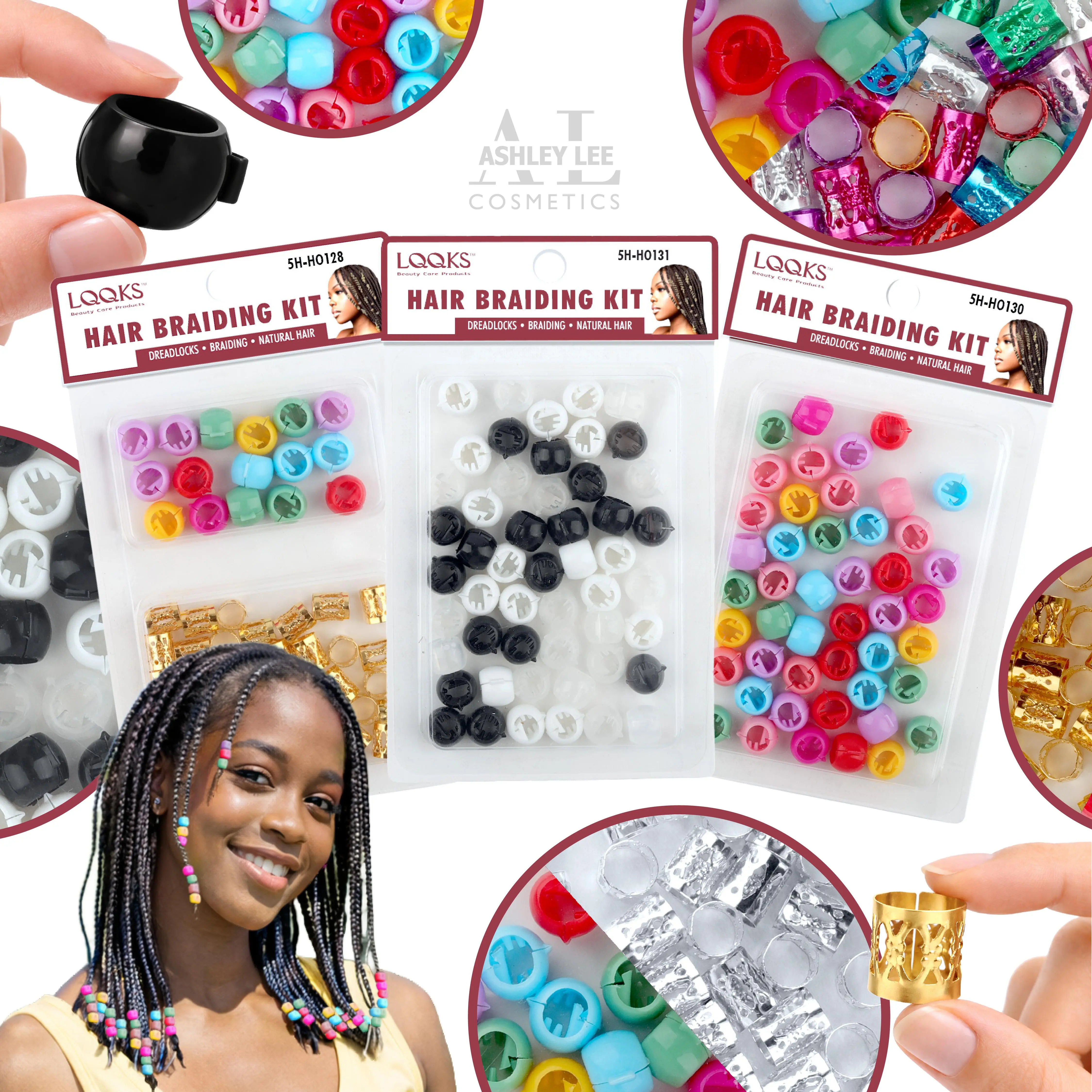 2 Pack Hair Braiding Kit – Mini Hair Clip Beads & Hair Jewelry Set for Braids, Twists & Ponytails | Braid Accessories for Kids & Adults