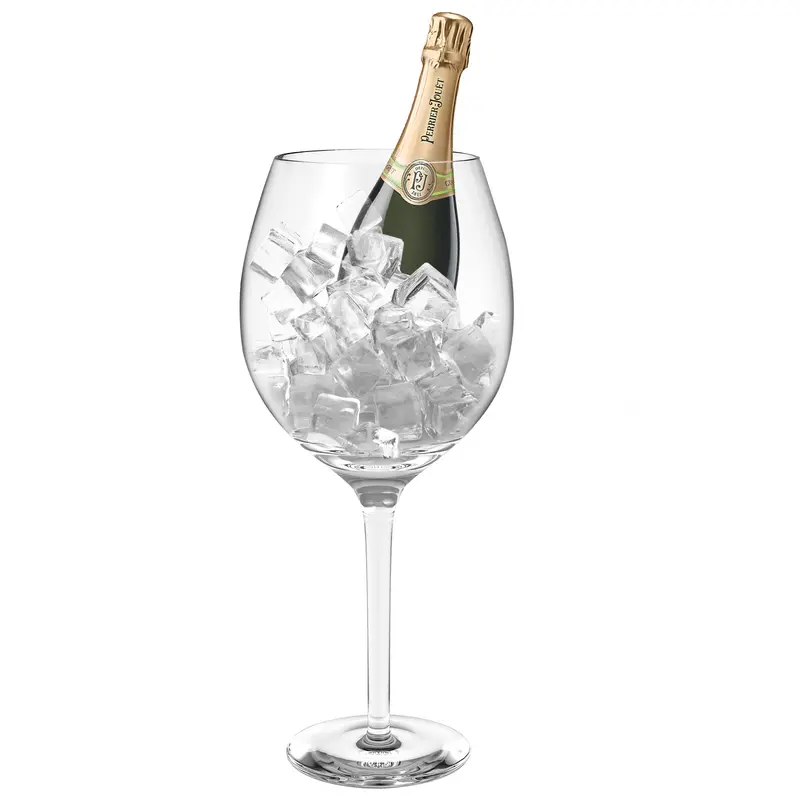 NiHome 112oz Hand-Blown Giant White Wine Glass - Artisan Glassware, 15" Tall 4.5" Mouth Italian Design Eco-Luxury Pack, Crystal Stemware with Hand-Blown Charm for Adults