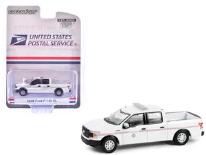 2020 Ford F-150 XL Pickup Truck "USPS Postal Police" White with Red and Blue 1/64 Diecast Model Car by Greenlight