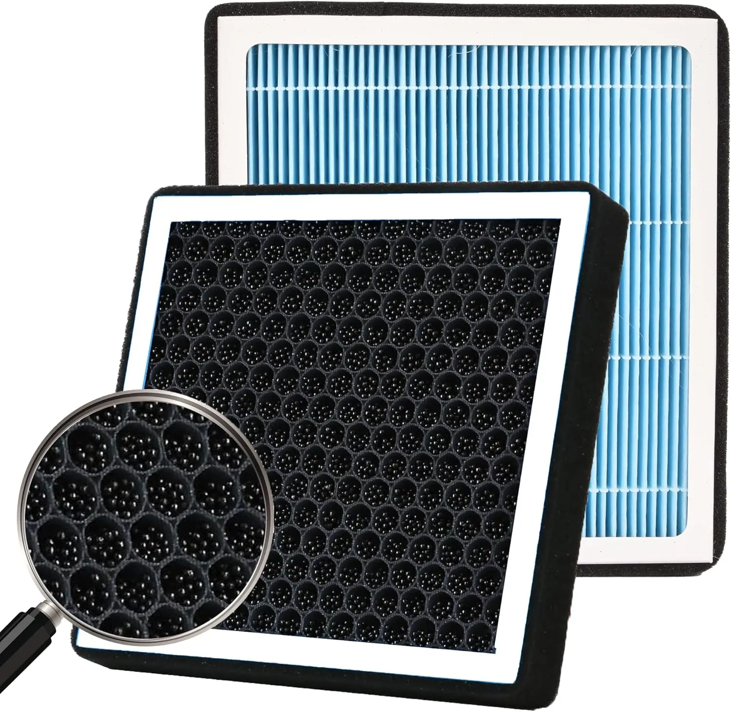 CF11966 Double-Layer Activated Carbon Cabin Air Filter with HEPA Filter Layer, Honeycomb Skeleton, Particle Removal for Chevy (2016-2021) Silverado 1500/2500/3500, Tahoe, Colorado, Cruze, Equinox, Impala, Malibu, Blazer, Traverse & Buick Cadillac, Activat